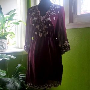 Iris ~ Plum Embroidered Midi